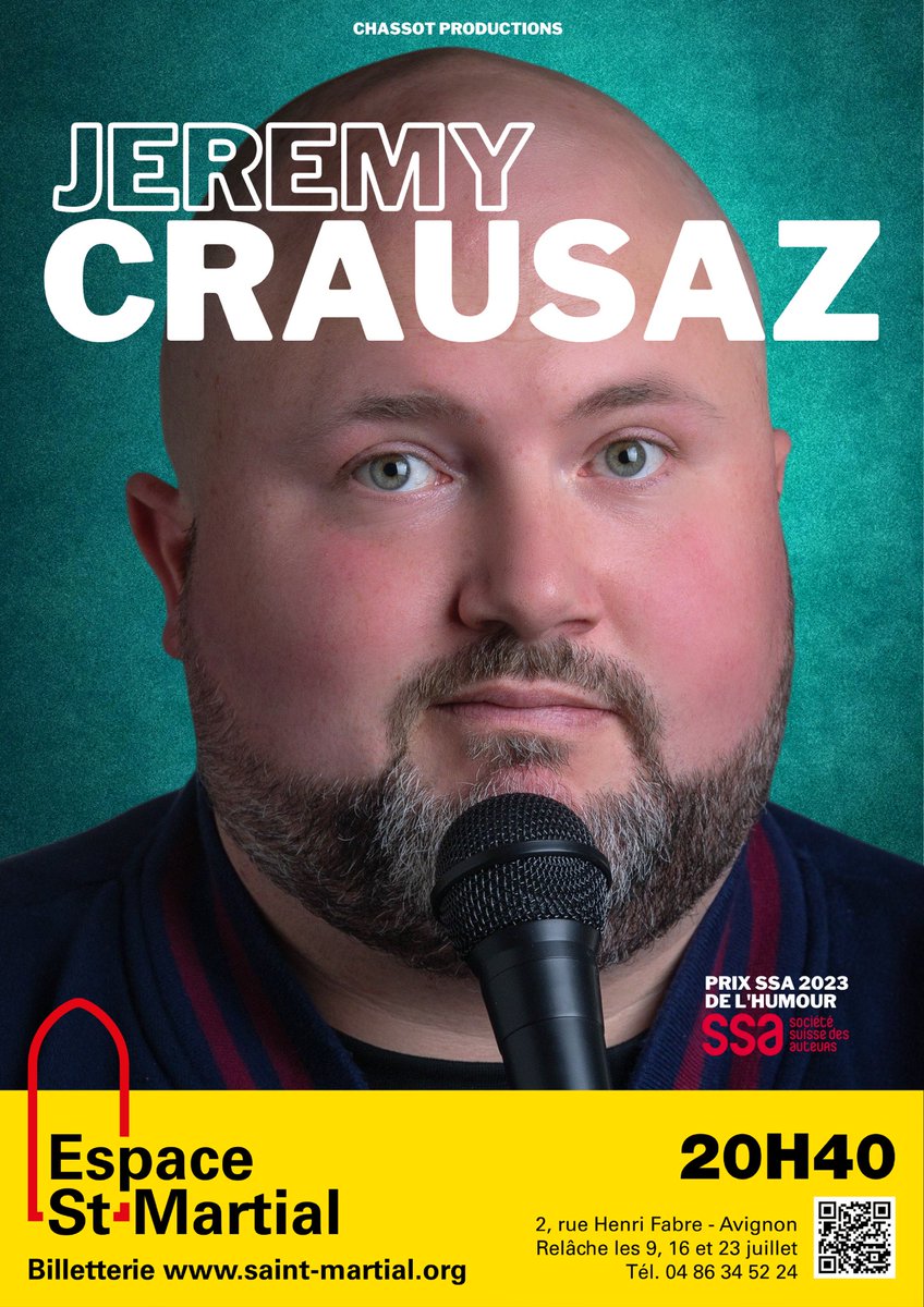 EspaceStMartial's tweet photo. 📷 PHOTO DE SPECTACLE 📸 

 À 20h 40 découvrez : 

🚨 Jeremy Crausaz 🚨

Production : Chassot Production

#festivaloffavignon #off23 @festOffAvignon #theatre #theatrecontemporain #avignon https://t.co/gyVGhxfEUx