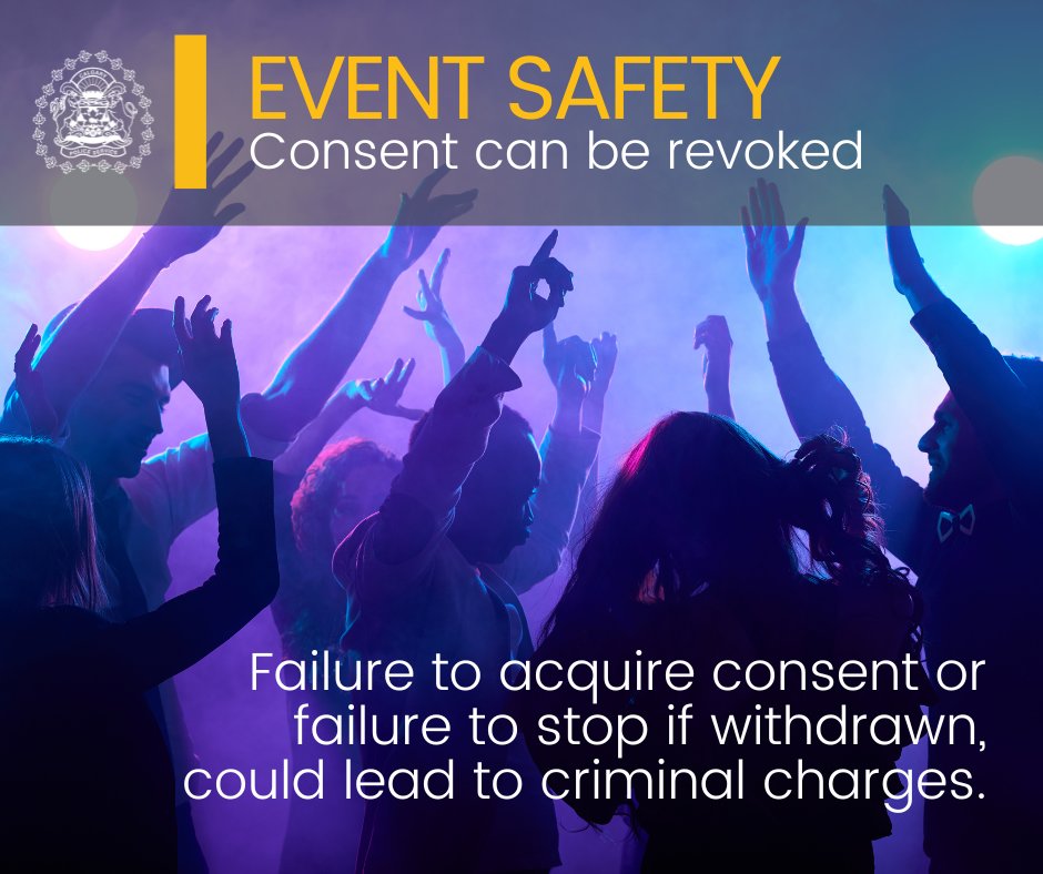 ℹ️ Sexual assault awareness is everyone's responsibility. If you make unwanted sexual advances, harass an individual in a sexual manner, fail to acquire consent or fail to stop an activity if consent is withdrawn, you could be charged criminally.

Remember, intoxication of any