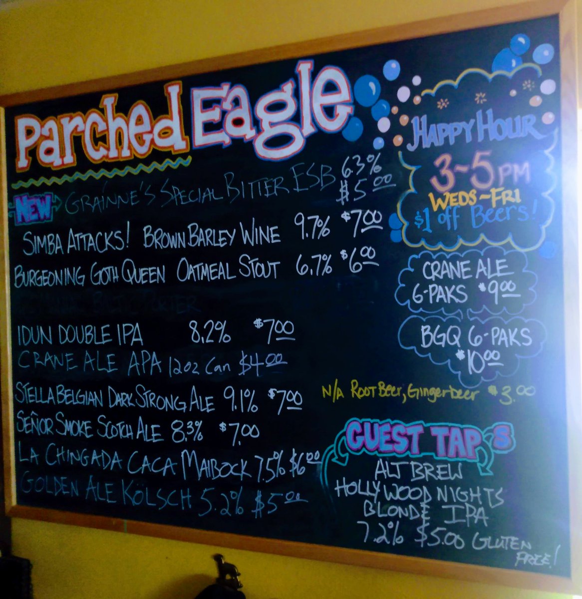 On this delightfully rainy #WiBeerWednesday here's our beer list UNTIL an extremely promising batch of Saison DuRok makes its annual appearance this Friday! Please #planaccordingly #beeroclock