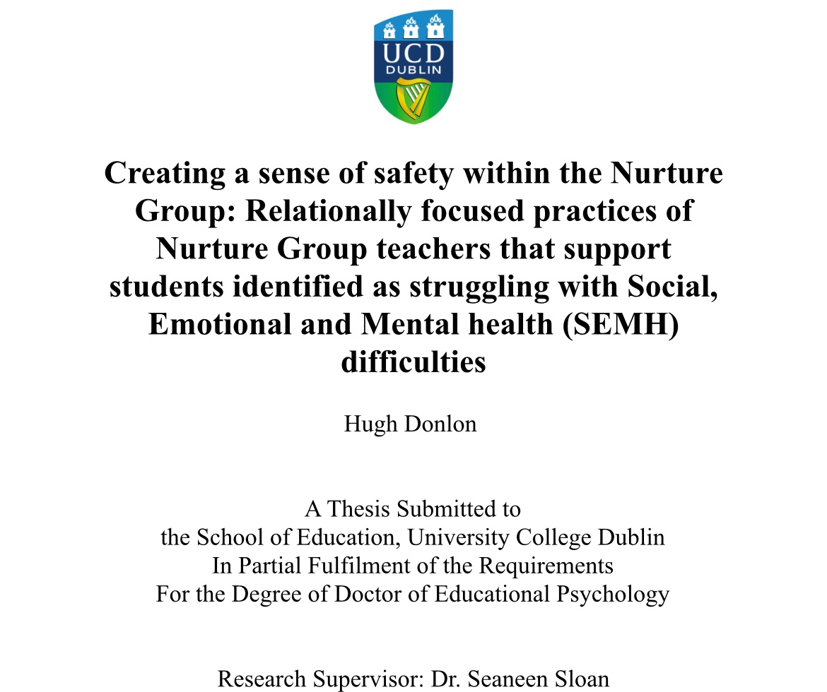 Dr Seaneen Sloan (@seaneensloan) on Twitter photo More celebrations <a href="/SchoolofEdUCD/">UCD School of Education</a> today as Hugh Donlon <a href="/Hugh__Donlon/">HughDonlon</a> passed his viva!
Hugh explored mechanisms underlying Nurture Group effects & explored relationally focused practices of Nurture teachers to create a sense of safety… well done Hugh on a fantastic defence! 🤩 More celebrations <a href="/SchoolofEdUCD/">UCD School of Education</a> today as Hugh Donlon <a href="/Hugh__Donlon/">HughDonlon</a> passed his viva!
Hugh explored mechanisms underlying Nurture Group effects & explored relationally focused practices of Nurture teachers to create a sense of safety… well done Hugh on a fantastic defence! 🤩