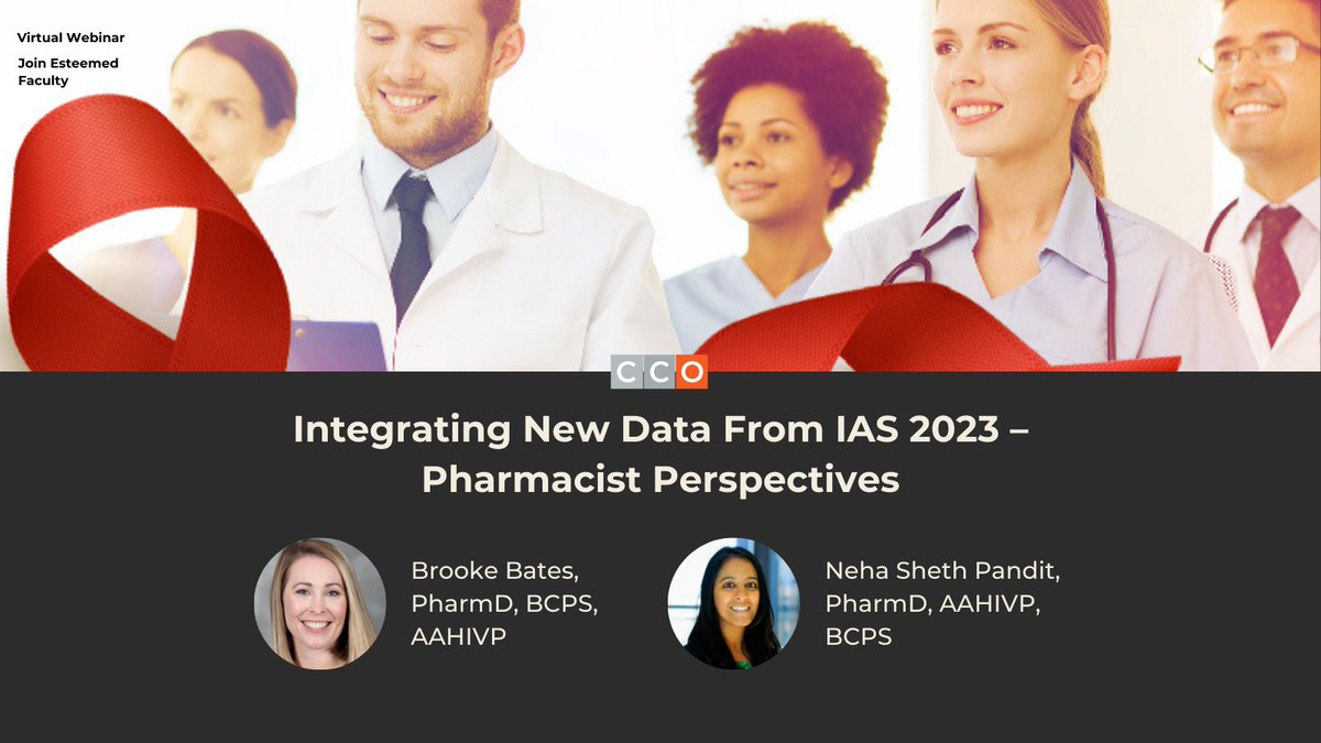 Don't miss our virtual webinar on #HIVpatientcare! Join pharmacist experts Brooke Bates, PharmD, BCPS, AAHIVP, and Neha Sheth Pandit, PharmD, AAHIVP, BCPS, as they share insights on integrating fresh data from #IAS2023 and other key studies. clinicaloptions.com/events/integra…