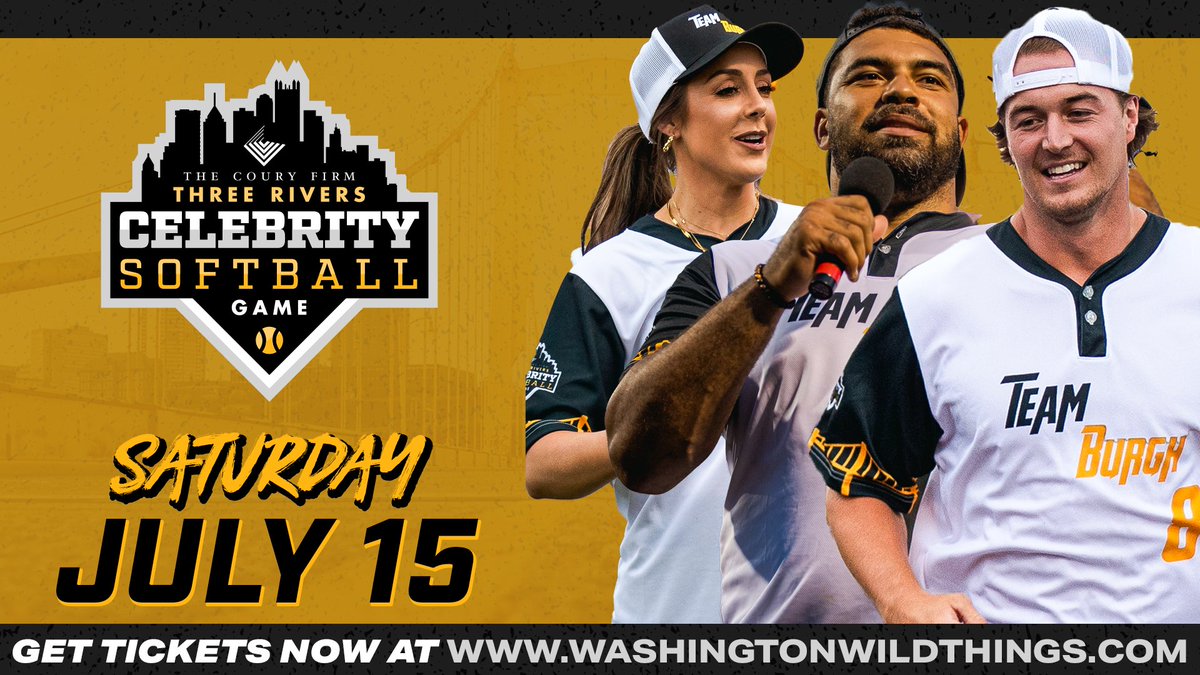 steelernation's tweet photo. We're giving away 4 tickets to the Three Rivers Celebrity softball game this Saturday at the @WashWildThings  Park. Come see Cam Heyward, Kenny Pickett and more!

Comment below why you should win? Please don't enter if you can't come! 

Buy tickets 👇
https://t.co/ZCcrLdOSEe https://t.co/He0CSx2iOJ