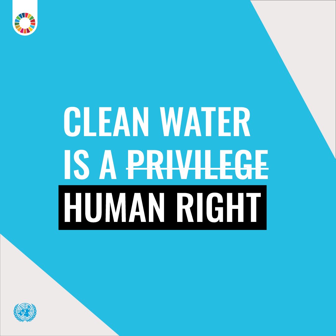 UN's tweet image. Water is a right, not a privilege.

Yet, billions of people lack access to safe drinking water &amp;amp; sanitation - and the climate emergency is making things worse.

The #GlobalGoals aim to address the water crisis &amp;amp; ensure access for all. un.org/sustainabledev…