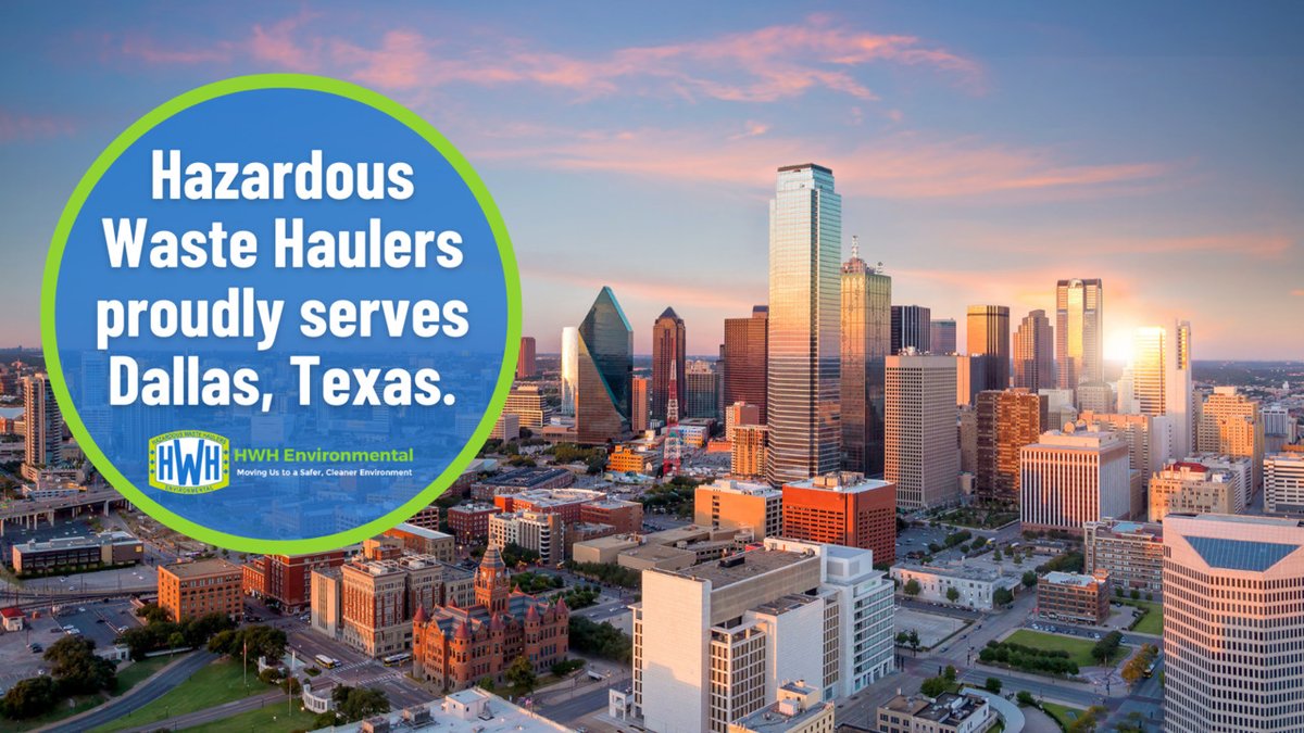 hwhenvironment's tweet photo. As the core of the largest metropolitan area in Texas, Dallas is the cultural and economic hub of the southern states. At HWH Environmental, we’re proud to provide fast, affordable hazardous and non-hazardous waste disposal services to the Dallas area. https://t.co/NHeHeQDoEV https://t.co/eeeJksXbNI
