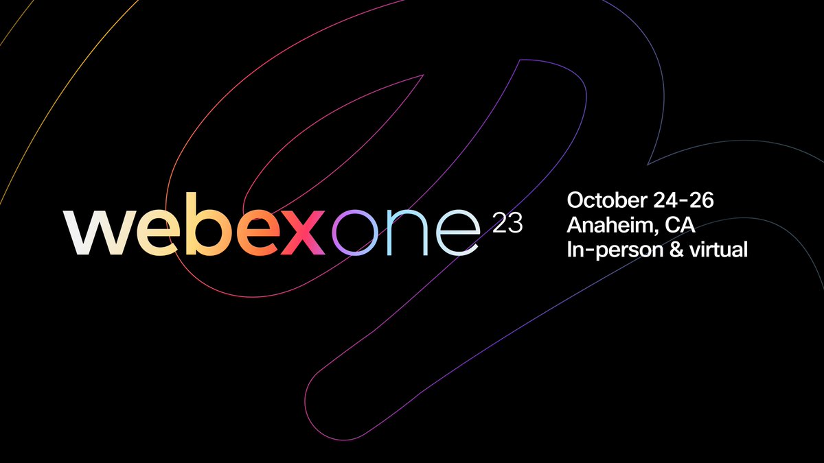 Webex's tweet photo. Big ideas. 
Bold innovations. 
A new experience.

WebexOne 2023 will blend the best of in-person and virtual experiences for a unique, immersive event like no other. 
Save the date: October 24-26 👉https://t.co/6BRGvNAMx7 https://t.co/3GmqQNtXkh