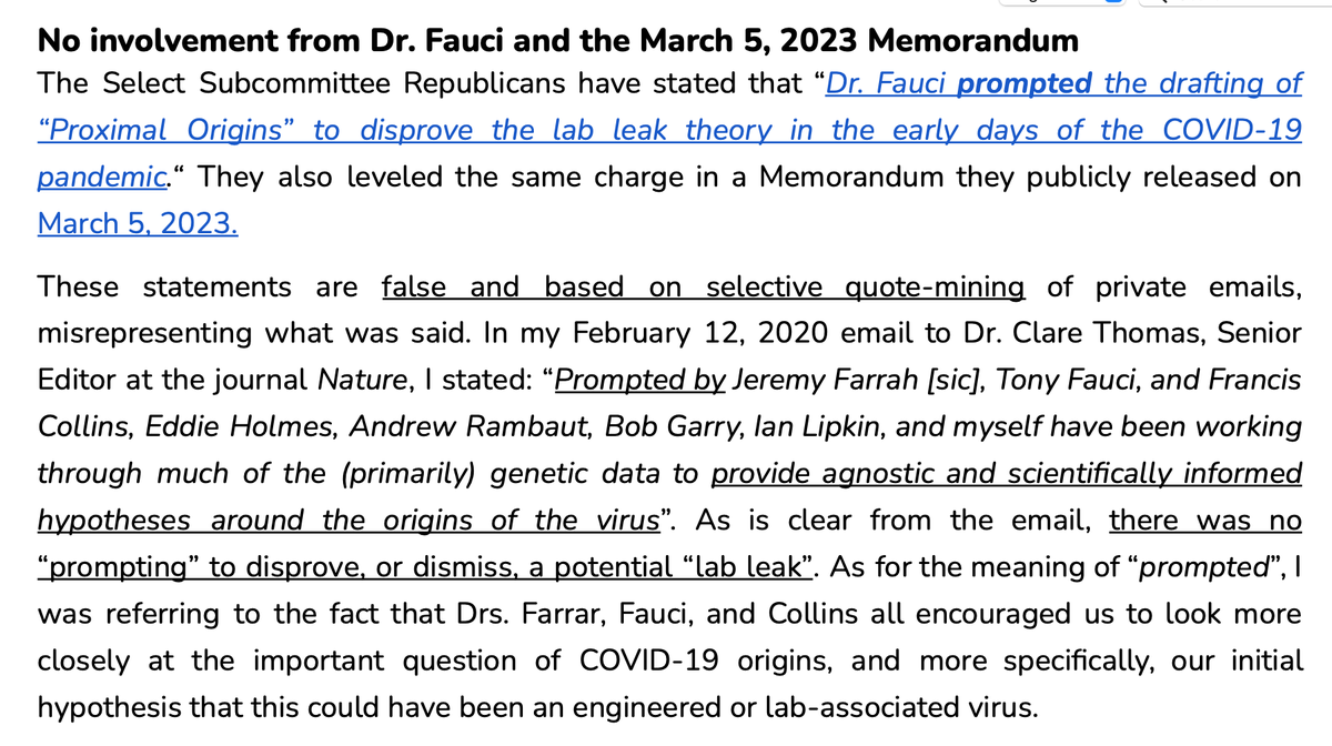 kccorin's tweet photo. Andersen states that Fauci prompted them to look at the data and write up their conclusions, even if it could have come from a lab.   https://t.co/k0qU9GvP41 https://t.co/tsmDaVGMHl