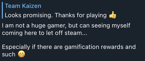 We love hearing feedback from our community! ☺️ 
Thanks to everyone helping us test our game. Check it out here -> game-staging.lovelacesaga.io

Jump in to our TG or Discord to grab a few players and have some fun! #Cardano