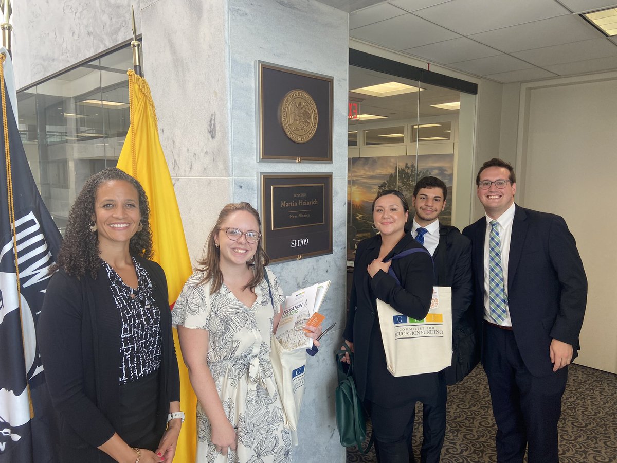 Great meeting today with the @SenatorHeinrich office during the @edfunding annual hill day! We know the Senator is a strong supporter for education and we look forward to his fierce advocacy in this Congress. #TimeforEdFunding #GEARUPworks @HACUNews @ACTEpolicy @NAESP