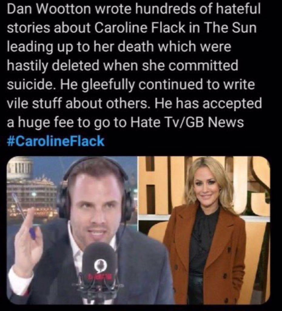 AnthonyNumamoid's tweet image. You do know @danwootton wrote several horrible articles about Caroline Flack and when news of her death broke he deleted them straight away. Isn’t that right @danwootton
