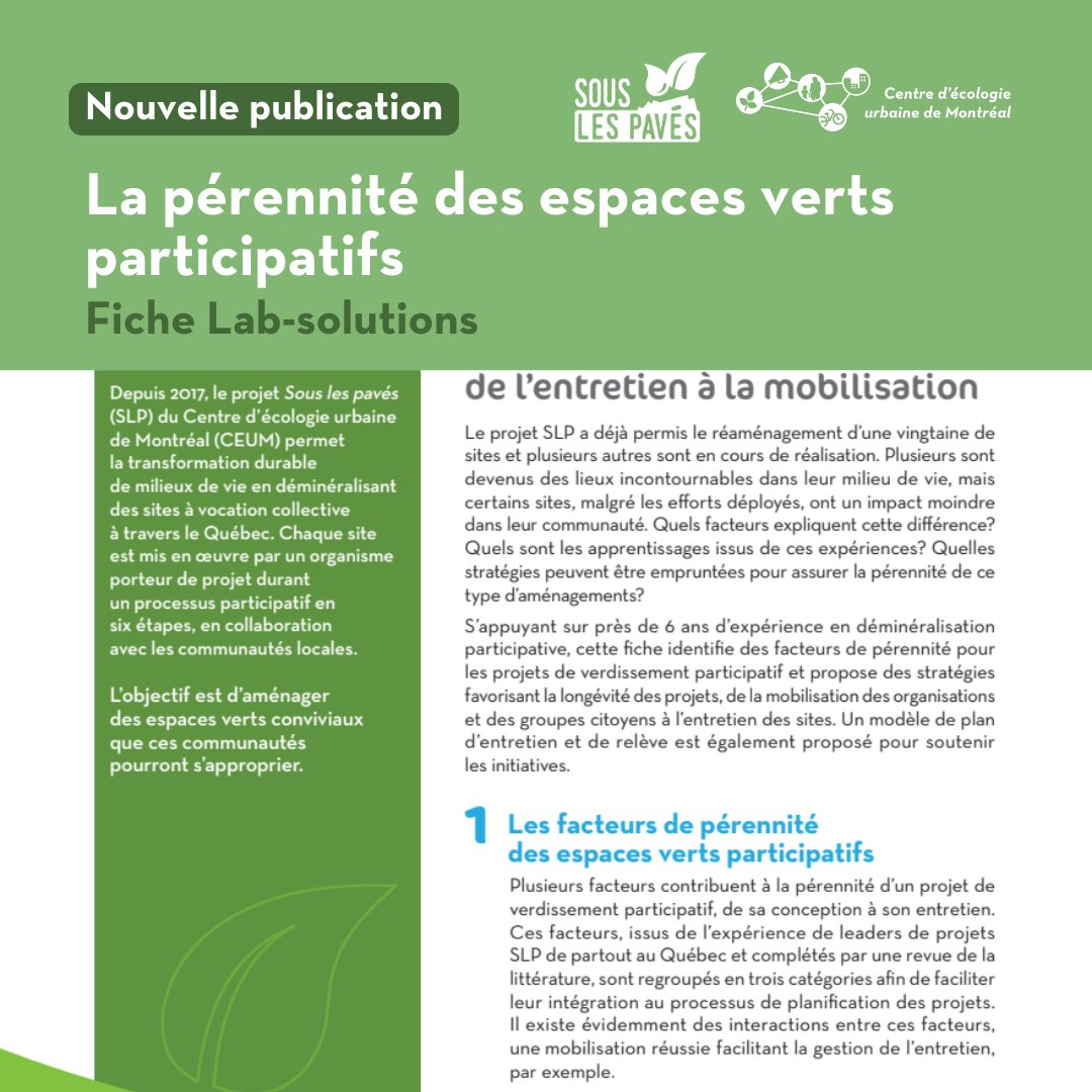 👀 Consultez dès maintenant la troisième fiche du Lab-solutions 👉bit.ly/44IFAAy

📄 Cette fiche présente des facteurs affectant la pérennité des projets, des enjeux d’entretien à ceux de mobilisation.