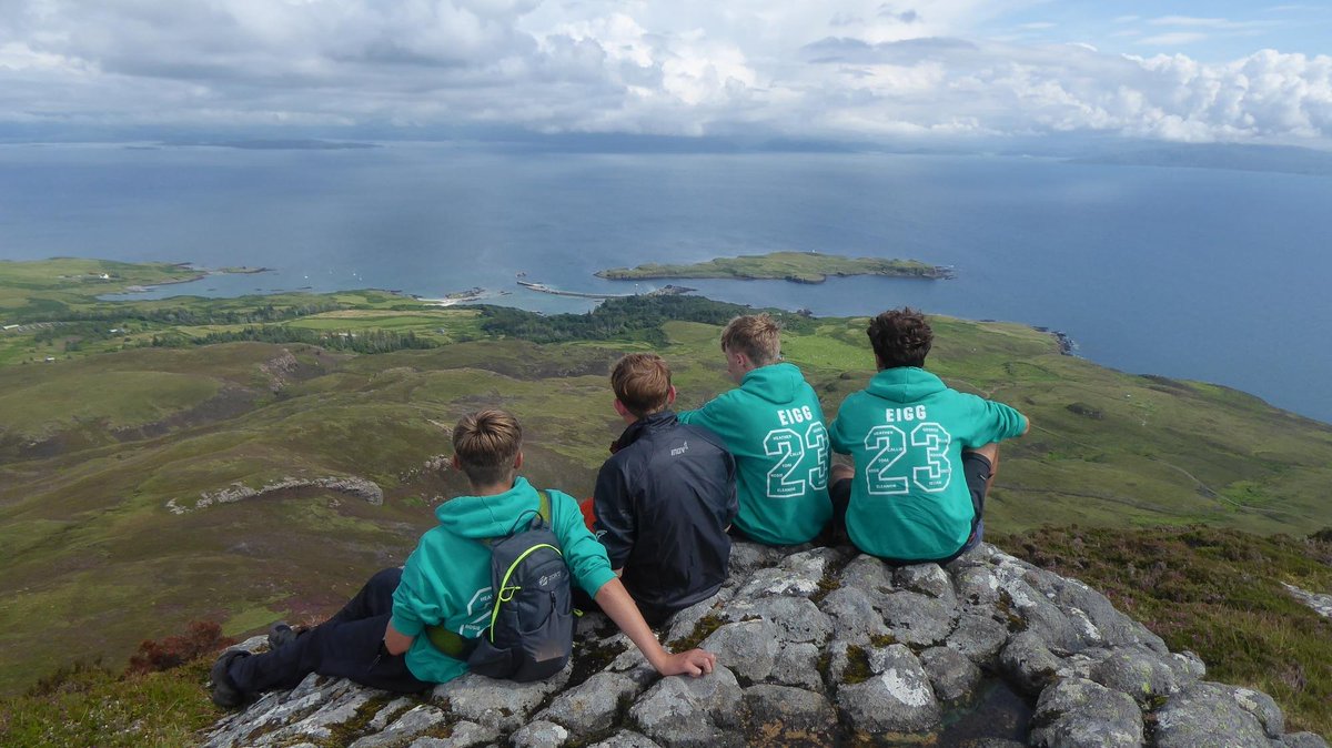 Today Team Eigg have conquered the mighty An Sgurr of Eigg - a major part of all our pre Eigg trip planning &amp; anticipation. Sgurr means 'jagged, rocky peak' in Gaelic. At 393m high, it's one of the most impressive sights on the west coast of Scotland. #TeamEigg