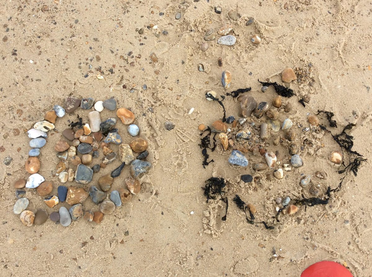 SandlingsP's tweet photo. Hedgehog class had an artistic day on the beach today :) https://t.co/JptPP6b523