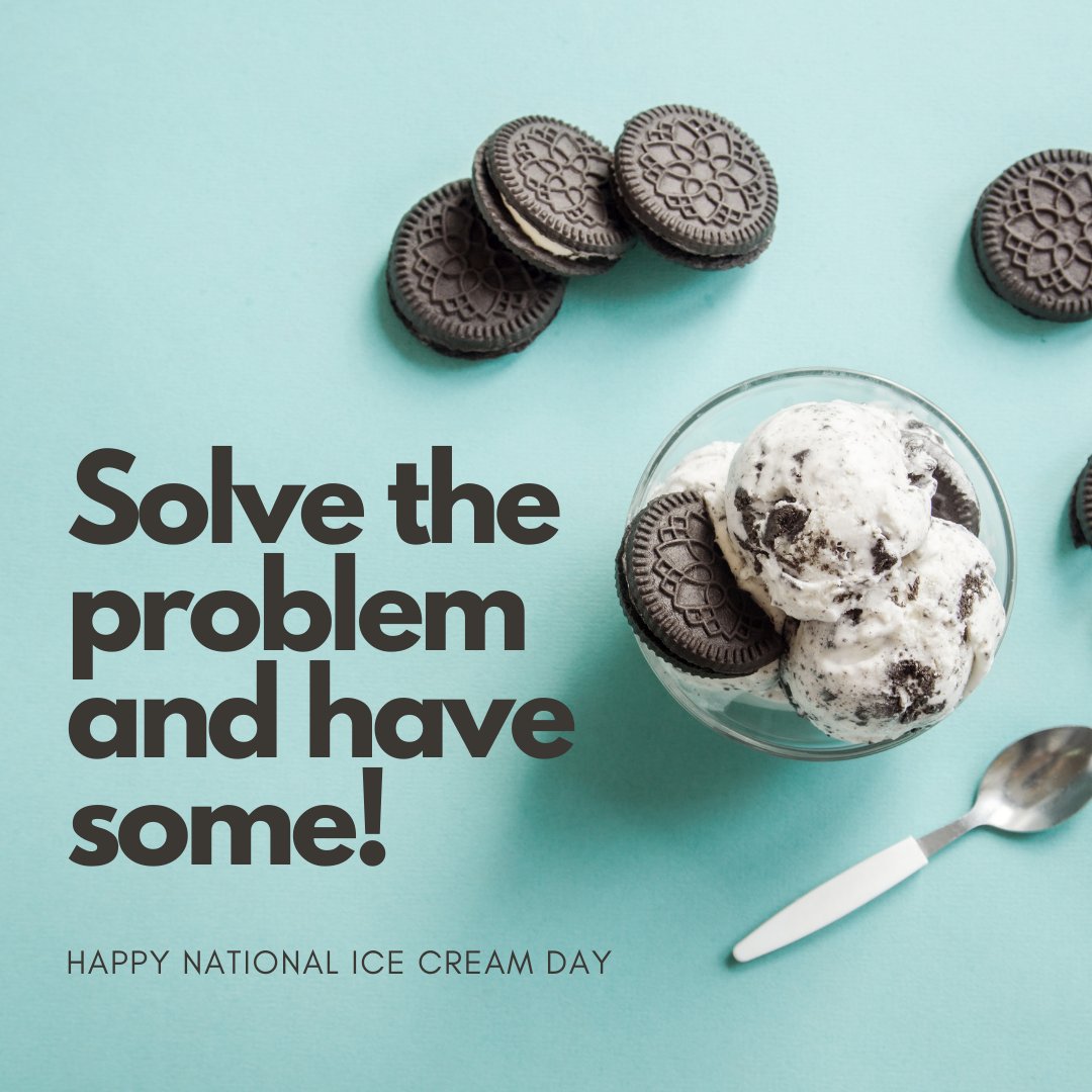 Speckmedia's tweet image. Happy National Ice Cream Day! #solvetheproblem