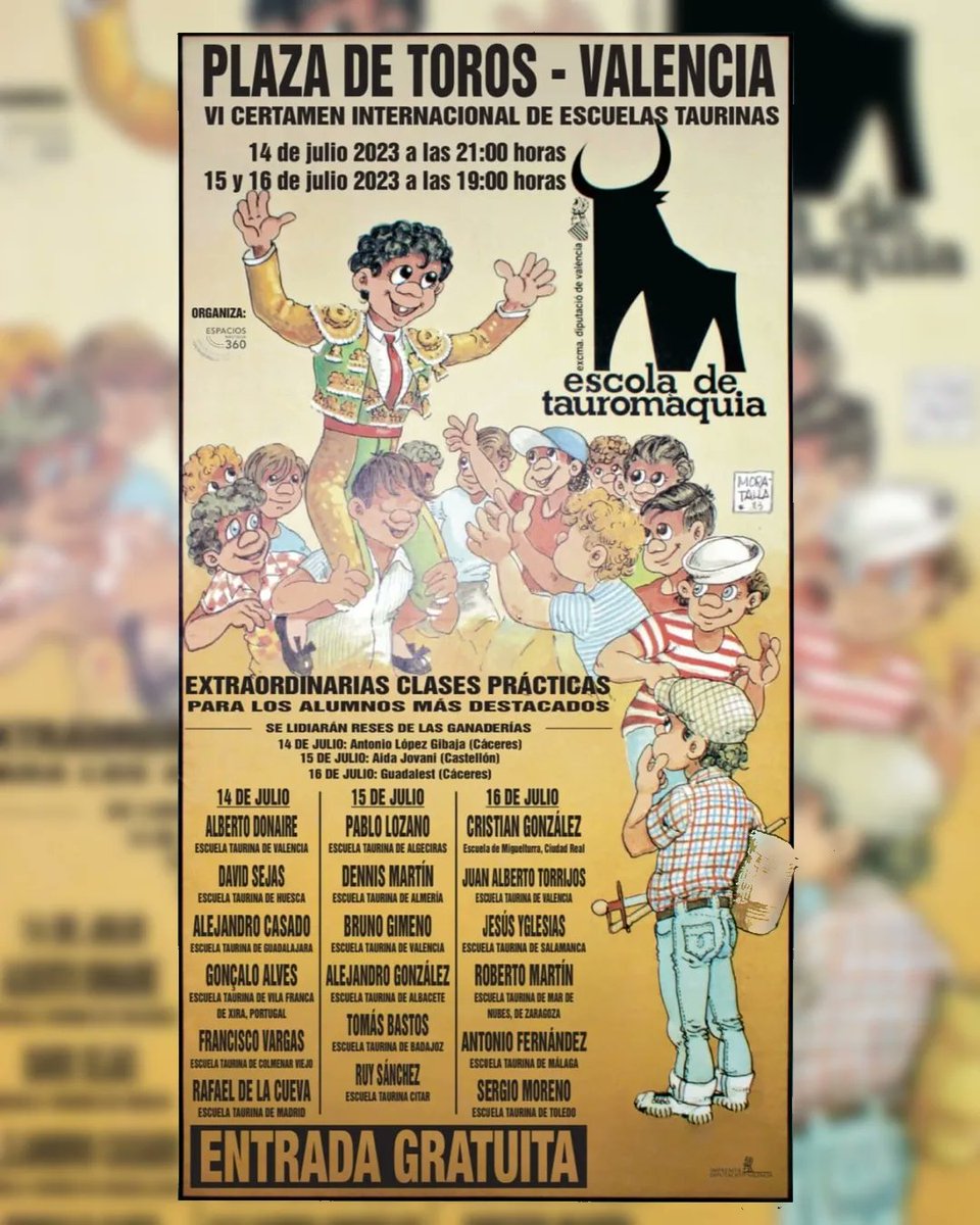 El fin de semana viene fuerte... 😬😁

📍El sábado 14/07 Aarón Palacio (@aaronpaalacio ) actuará en Plaisance (Francia)

📍El domingo 15/07 será el turno de Roberto Martín (<a href="/robertomaartin/">ByRomaca</a> ) que torea en Valencia, en el VI Certamen de Escuelas Taurinas.

¡Seguimos!🤘🏻