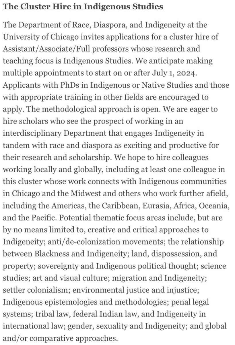 Ryan Cecil Jobson (@ryanceciljobson) on Twitter photo As of this morning, the announcement for the upcoming cluster hire in Indigenous Studies <a href="/RDIatUChicago/">UChi Department of Race, Diaspora, & Indigeneity</a> is now live! Please apply and share widely. apply.interfolio.com/128026 As of this morning, the announcement for the upcoming cluster hire in Indigenous Studies <a href="/RDIatUChicago/">UChi Department of Race, Diaspora, & Indigeneity</a> is now live! Please apply and share widely. apply.interfolio.com/128026