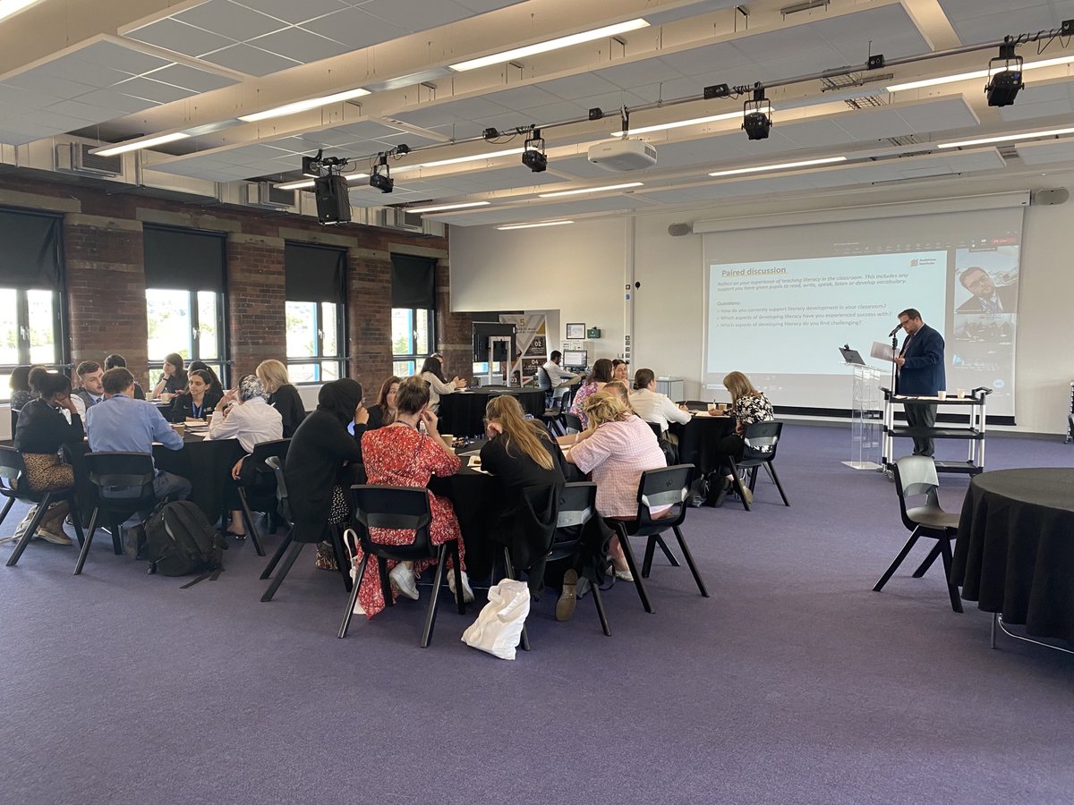 Dixons_cfg's tweet photo. Wonderful to celebrate with ECT2s completing the ECF across @DixonsAcademies at our hybrid Clinic 6 on literacy. @KateHenney @DixonsNGA @MCrollaLangs underscoring that we are all teachers of literacy and the underlying features that maximise progress. @Ambition_Inst https://t.co/WReKha9YSF