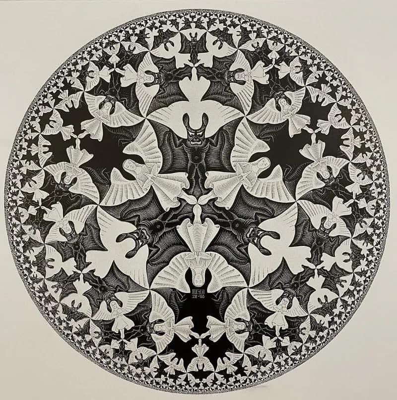 ThanatosArchive's tweet photo. MC Escher woodcut 🦇 https://t.co/hji9tiPWhF