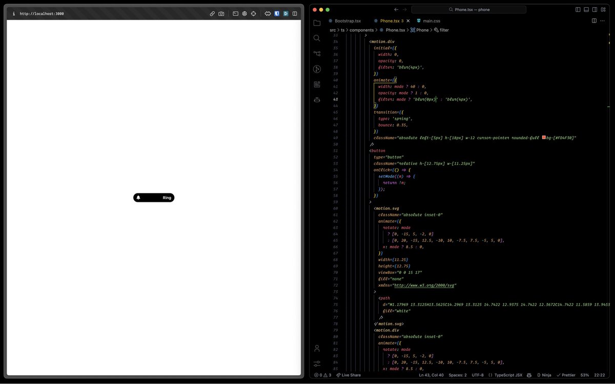 I spent hours trying to understand <a href="/emilkowalski/"></a> Dynamic Island. These clean animations done in web always mesmerize me.

A few hours ago I accepted defeat and thought: „At least try to understand the bundled code, you can learn something from it.“ and here we are!