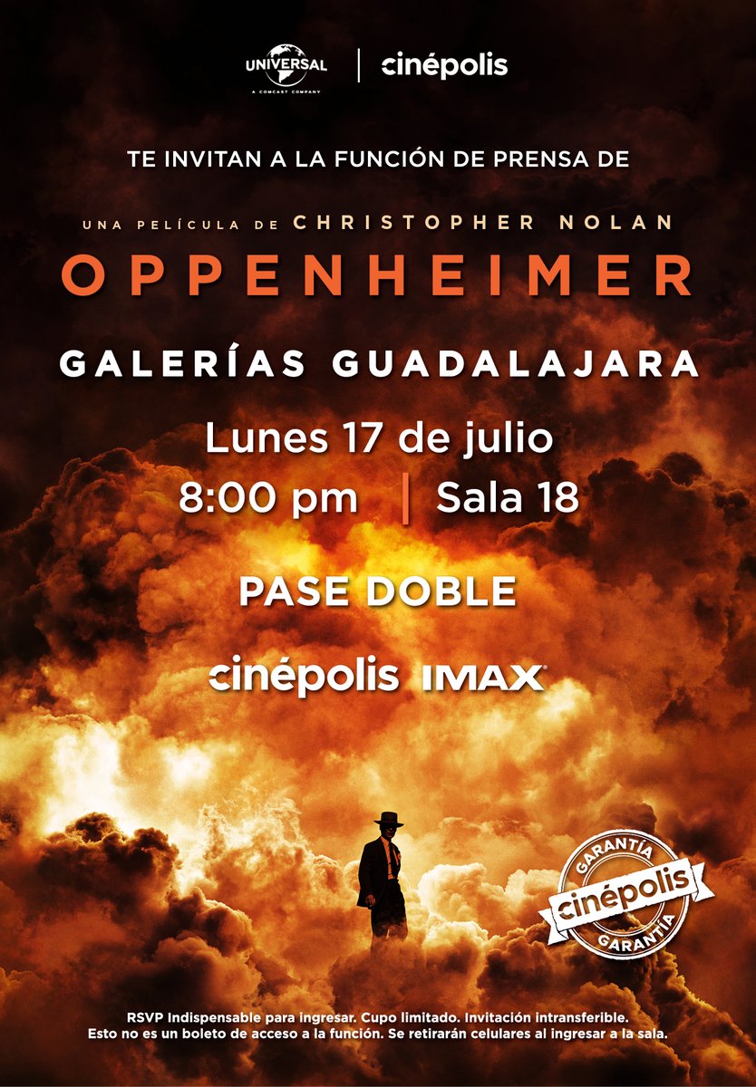 victormaganamx's tweet photo. ¿Quieres ir a la premiere de #OppenheimerMovie?

@UniversalMX y yo mero nos ponemos guapos para ti.

Comenta con tu nombre, tu película fav de Nolan, con quién irías y ya sabes #SemaforoLlevameAlCine, además da RT a este tuit.

El 15 anuncio ganadores. https://t.co/ea10LaYOtB