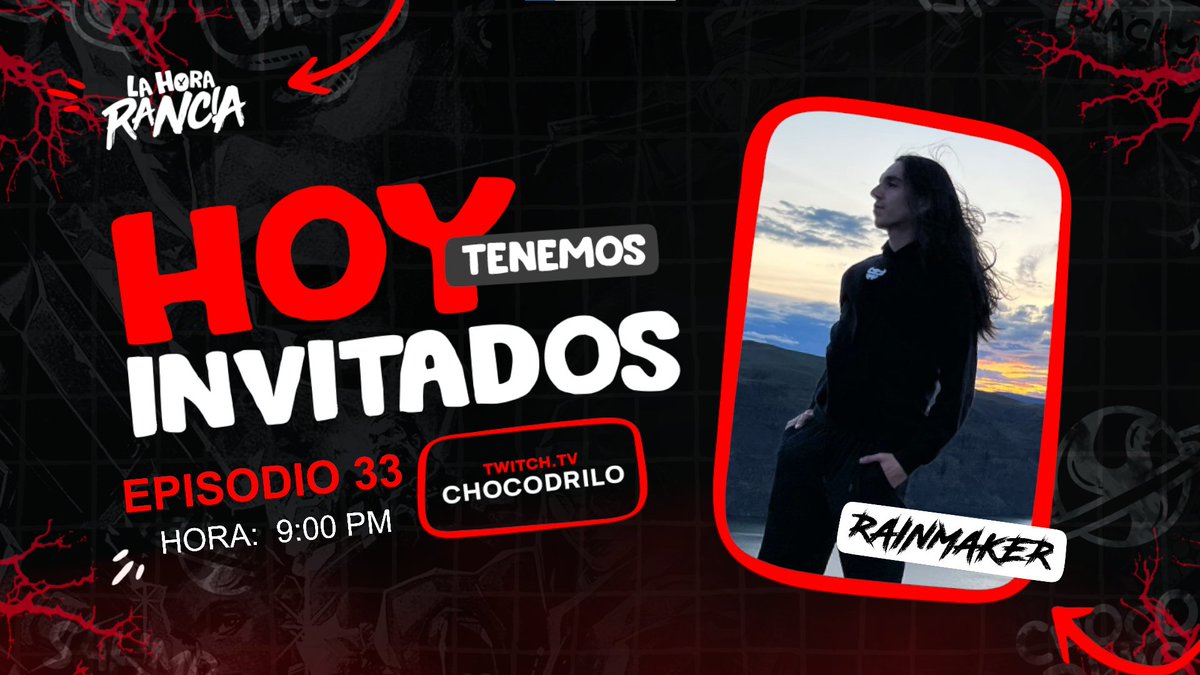 LaHoraRancia's tweet image. Hoy a las 9 PM 🇲🇽 / 10 PM 🇨🇴 tendremos el episodio 33 de nuestro podcast!

No se pierdan nuestra platica con el INCREÍBLE @RAINMAKER_fps en donde hablaremos del estado de Valorant en este "Off Season" y su carrera como CDC

🔴twitch.tv/chocodrilo🔴
🔴🔴