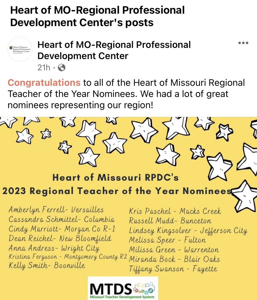 Congratulations to our incoming 1st grade teacher, Miranda Bock!