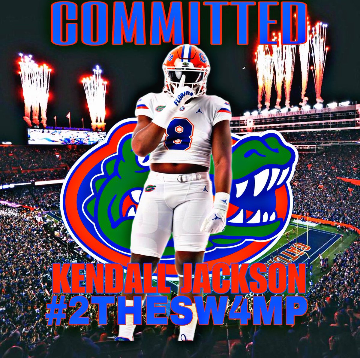 AceWade1's tweet image. 4-star DL Kendall “Hollywood” Jackson (@big_Ken8) has committed to Florida! #2THESW4MP