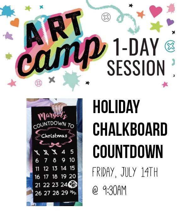 Looking for something for your kids to do on Friday? We have one-day camps! Register them to make a Holiday Chalkboard Countdown: arworkshop.com/event/?loc=cyp…