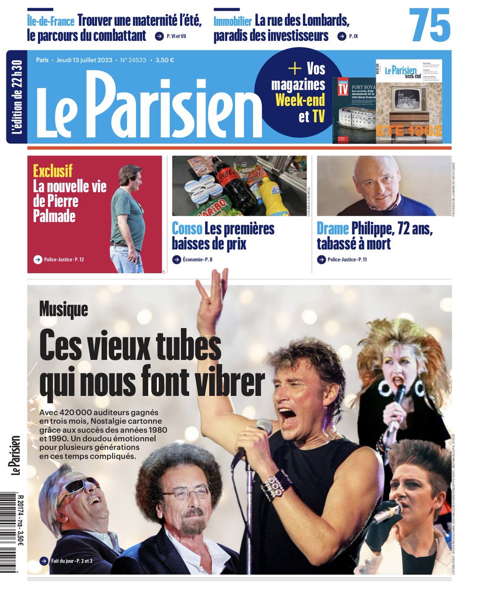 En une du <a href="/le_Parisien/">Le Parisien</a> : le phénomène <a href="/nostalgiefm/">NOSTALGIE</a> qui a gagné 420 000 auditeurs en trois mois.
Bravo <a href="/xavierlaissus/">Xavier Laissus Pasqualini</a> <a href="/GaelSanquer/">Gaël Sanquer</a> <a href="/PhilippeLlado/">Philippe Llado</a> !