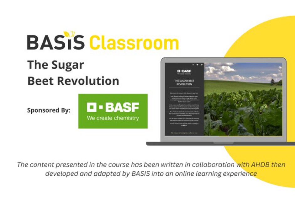 BASISRegLtd's tweet image. 🆕 #BASISClassroom #CPD course is available by  @BASFcropUK 

🌱The Sugar Beet Revolution 

The course covers methods that can reduce the risk of disease in sugar beets and ways to protect crops and yields.

Click here 👉  bit.ly/3Dbx6pI

#SugarBeet #OnlineLearning #CPD