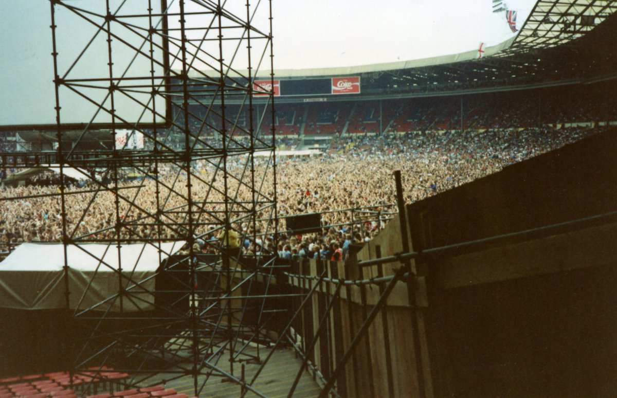 Has it really been 32 years since this happened?
Confession: I have not seen the film Live Baby Live in its entirety, just snippets here and there, so please don’t tell me how it ends. I might want to watch it someday. 
#inxs #michaelhutchence #WembleyStadium #rockandroll