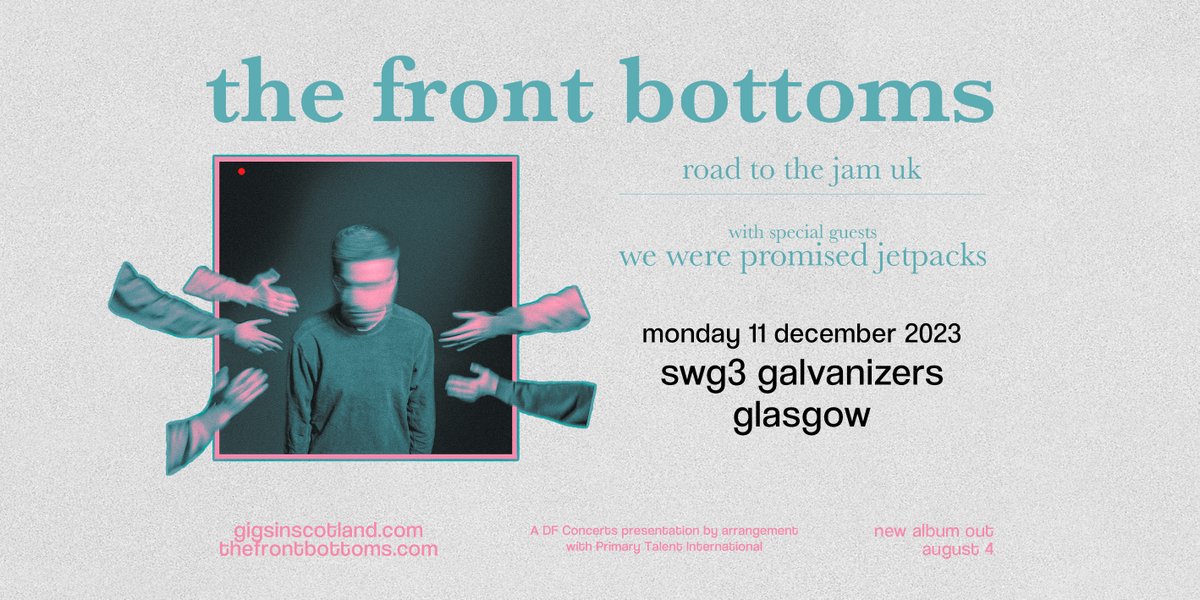 ON SALE NOW 🎟️» @TheFrontBottoms, with special guests @wwpj @SWG3glasgow | 11th December 2023 TICKETS ⇾ gigss.co/the-front-bott…