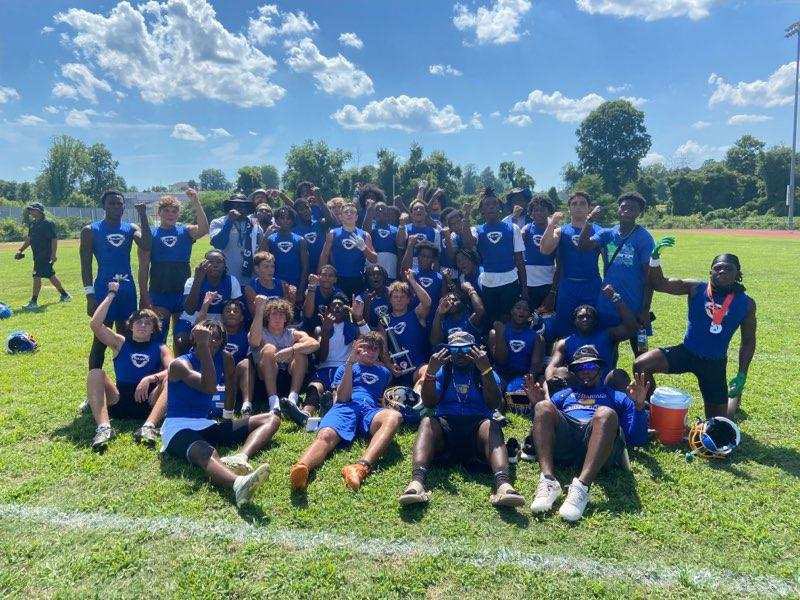 CONGRATULATIONS TO THE GARNER TROJANS..WINNERS OF THE WSSU 7v7 FOOTBALL TOURNAMENT ‼️💙💛🏈🏈🏈  <a href="/Coachddonald/">Deron Donald</a>