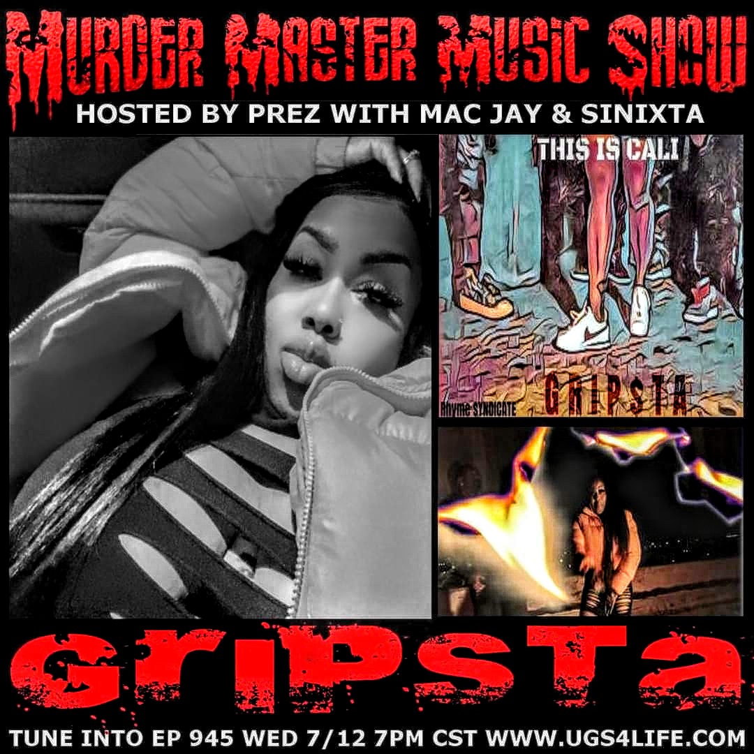Tune into Ep 945 Tonight 7pm CST 
w/ Gripsta @grip_sta at 
ugs4life.com 
Murder Master Music Show 
@tteavbaby 
#gripsta #rhymesyndicate #westcoast #california #westcoasthiphop #realrap #funkygripsta #thisiscali #underground #realhiphop #lyrical #icet #homeinvasion