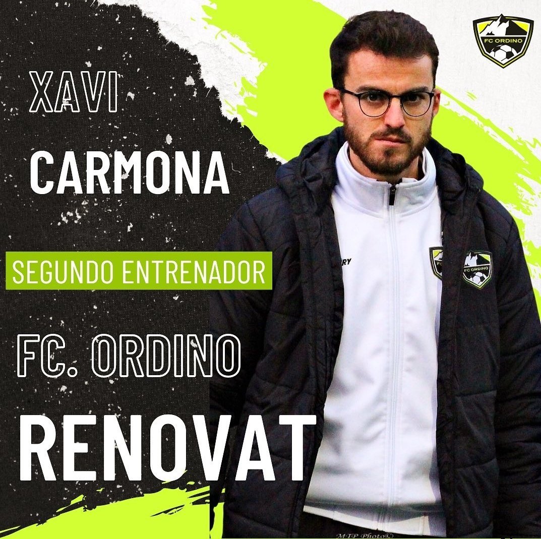 AndorreFootball's tweet photo. [Mercato]

🔃 Xavi Carmona (28 ans) 🇪🇸 prolonge au FC Ordino ! Au poste depuis août 2022, l'entraîneur adjoint a participé de manière active au maintien du club cette saison.

#SomAndorra https://t.co/pen9cbFFC2