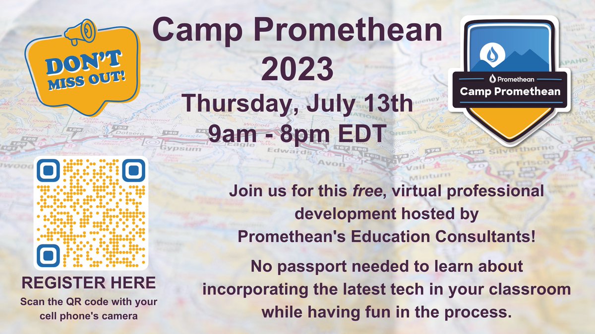 Join us for Camp Promethean 2023 all day tomorrow! This year’s theme is Learning Transformed Around the World! 🌎🍎👩‍🏫 ⁦<a href="/Promethean/">Promethean</a>⁩ ⁦@LearnPromethean⁩ #TeamPromethean #CampPromethean23