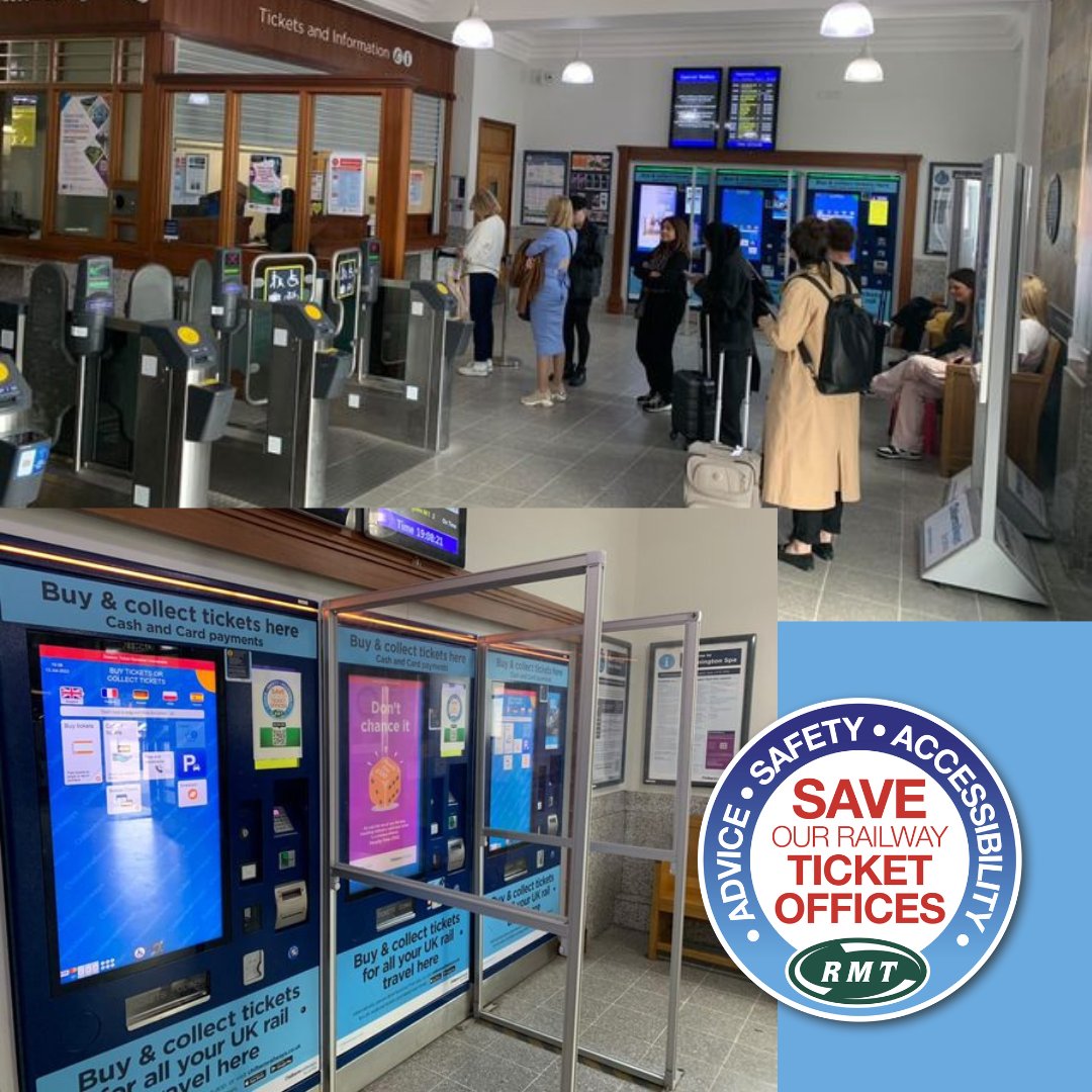 A game of two-halves at Leamington Spa.
On the top, the queue for the ticket office.
On the bottom, the queue for the ticket machines!
#SaveTicketOffices