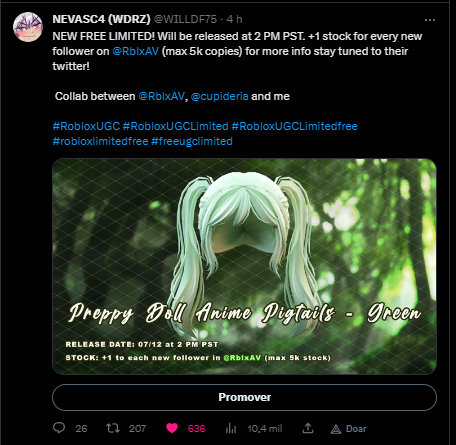 WILLDF75's tweet photo. we didn't have 5k new followers, but we will release 4k copies! https://t.co/oi67SLwL4B

5 min to release!

#RobloxUGC #RobloxUGCLimited #RobloxUGCLimitedfree #robloxlimitedfree #freeugclimited https://t.co/Z3pvXrGa4G
