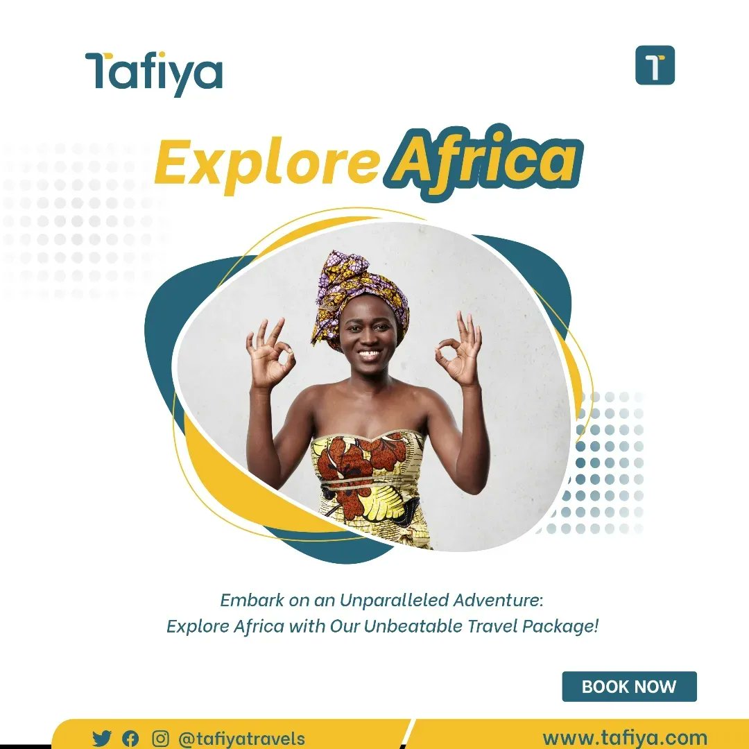 tafiyatravels's tweet photo. Embrace the Wonders of Africa! 🌍✈️ Book your dream getaway now and experience the breathtaking landscapes, vibrant cultures, and unforgettable adventures.🦁🌴 #AfricaCalling #FlightBookingSales #ExploreAfrica #Wanderlust" https://t.co/hzrz7HuUyi