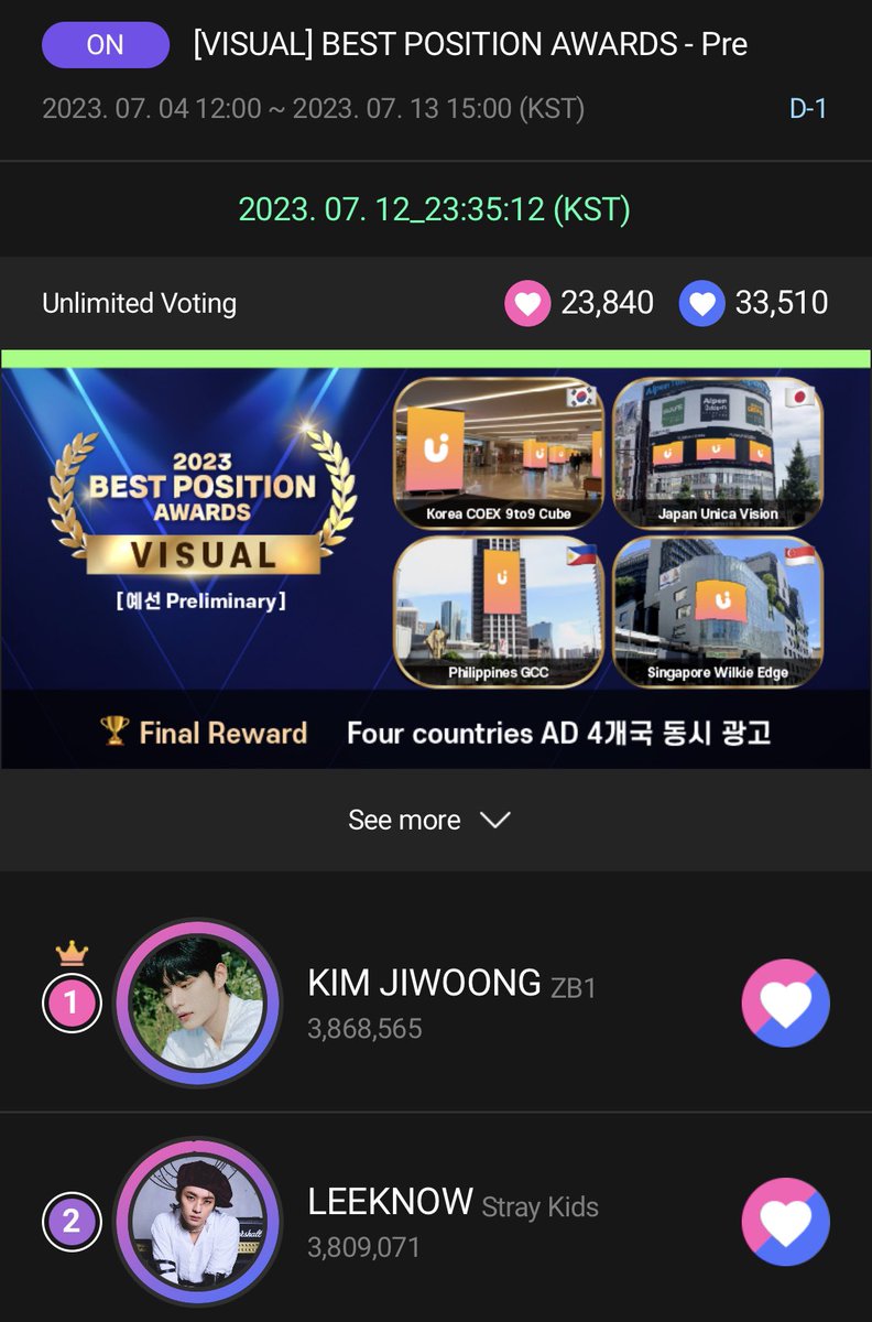 ofcfan_zb1kjw's tweet photo. Thanks to @jiwoongsupport_ timezones of when the UPICK vote ends. Drop your jams in the last hour before ending.
#KIMJIWOONG #UPICK #BESTPOSITION #VISUAL https://t.co/mUJVV4tDVL