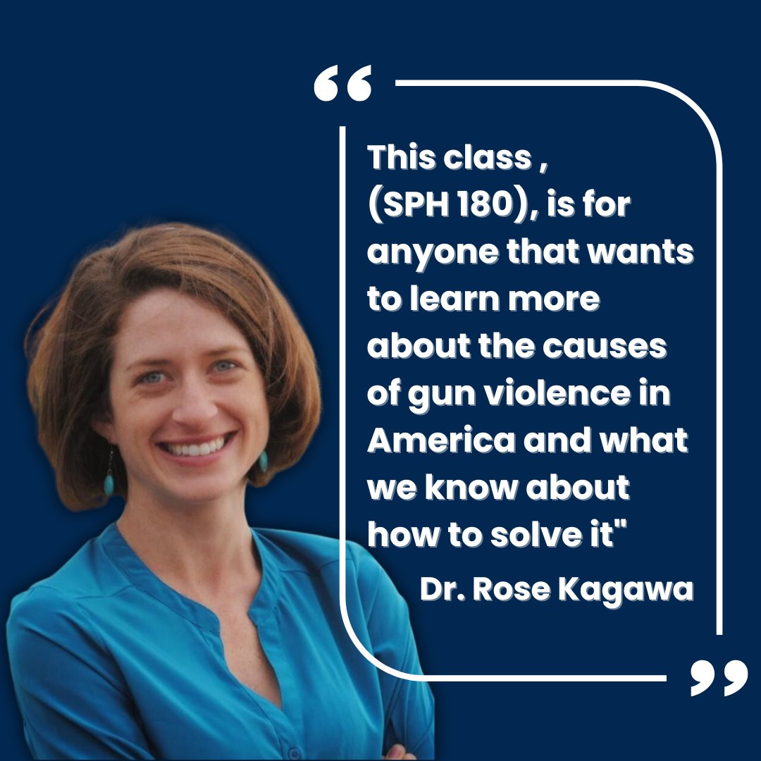 SPH 180, Gun Violence: An Interdisciplinary Perspective, is a two unit course offered during the Fall 2023 Quarter. This course is co-taught by professors Dr. Rose Kagawa and Dr. Hannah Laqueur. #UCDavis #UCDavisPublicHealthSciences