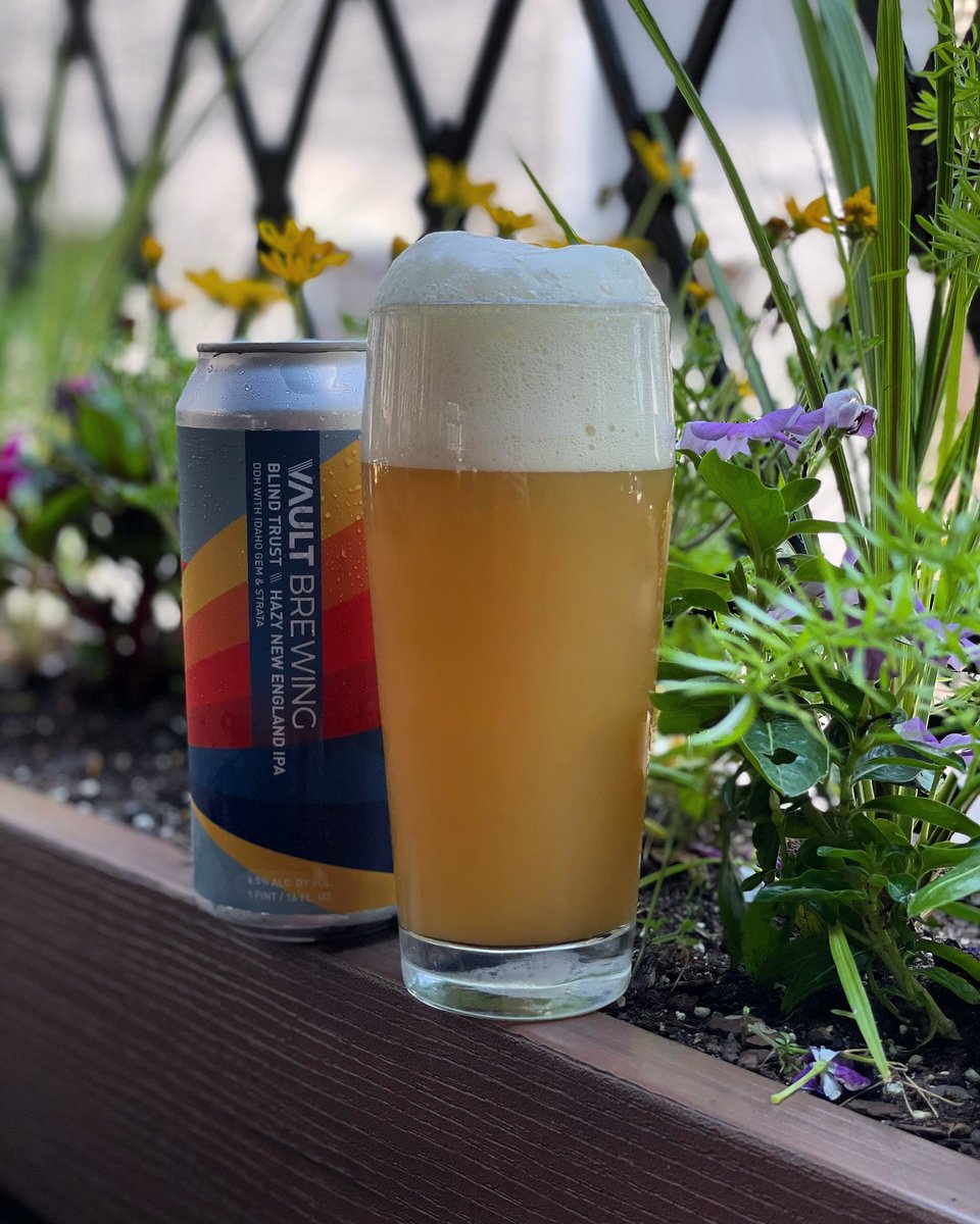 🚨CAN DROP🚨

BLIND TRUST (6.5%): A hazy New England IPA hopped with Idaho Gem and Strata. Aromas of tropical fruit on the nose &amp; stone fruit, tropical fruit, and pine on the palate.

Just tapped and also available for takeout! 

#craftbeer #drinkinbucksco #vaultbrewing
