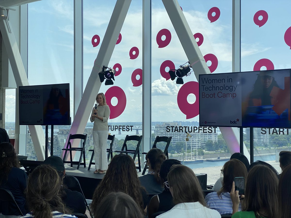 BDC_Capital's tweet photo. We had a great time this morning hosting women founders and leaders of technology companies at our BDC Women in Technology Bootcamp on this first day of @Startupfest in Montreal. #Startupfest @michelle_scarb @bdc_ca #ThriveVentureFund #WITFund https://t.co/Lxy0qMwwQo