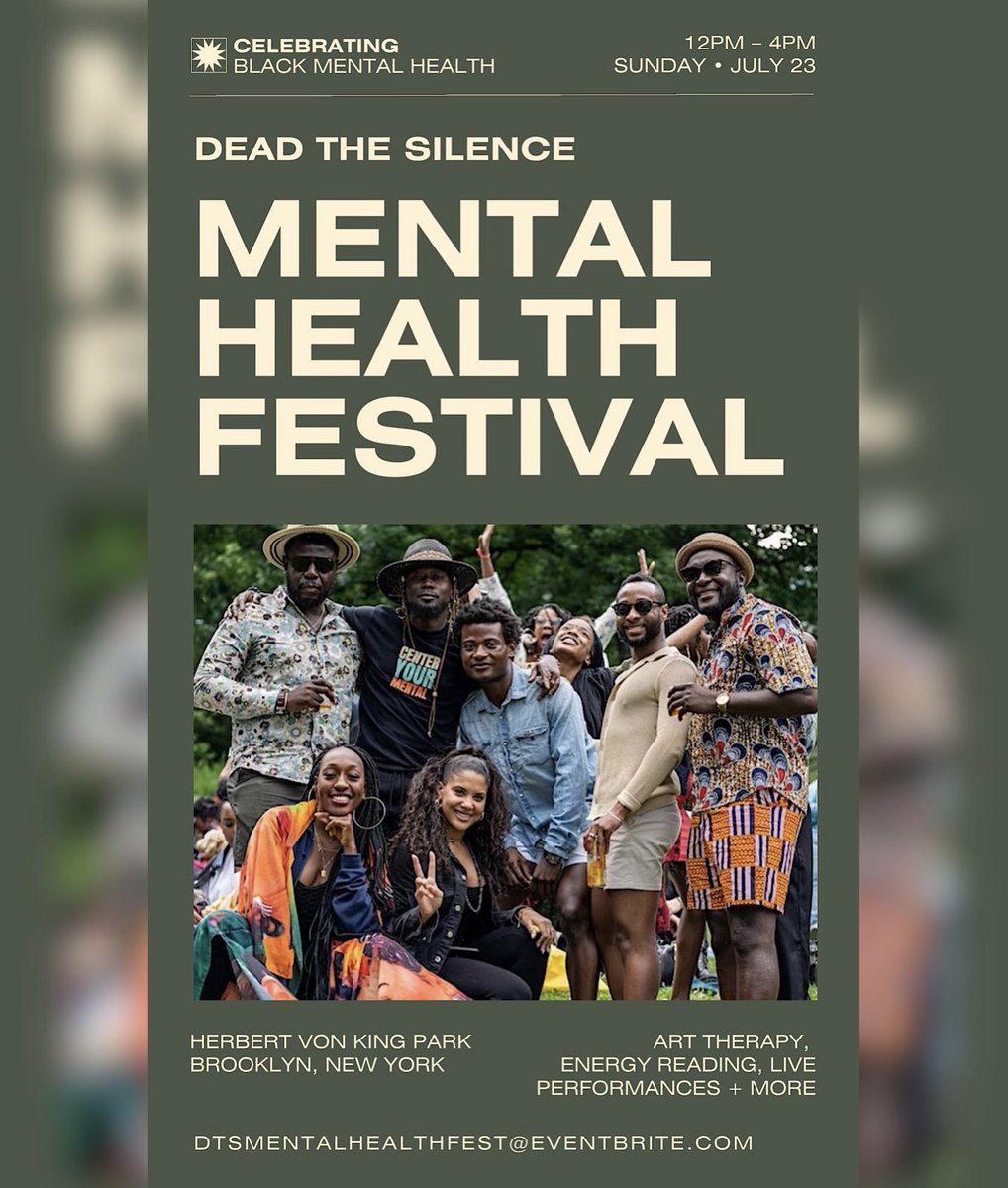 iambyhaze's tweet photo. For all my Brooklyn fam pull up on me on 7/23! I’ll be performing &amp; speaking at The Mental Health Festival presented  by @deadthesilence 

We are raising awareness for suicide prevention and providing mental health resources for free! Register below 👇🏾

https://t.co/CCXUWafxbt https://t.co/3HwLEl1NEN