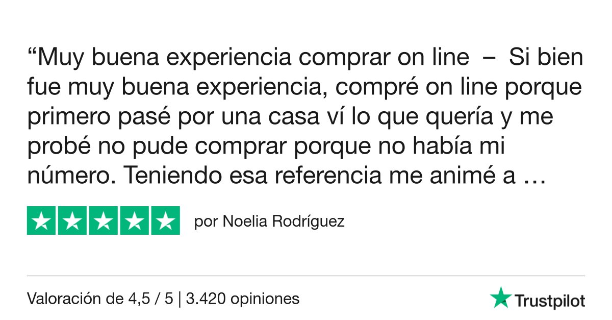 Lee esta opinión de 5 estrellas en Trustpilot.