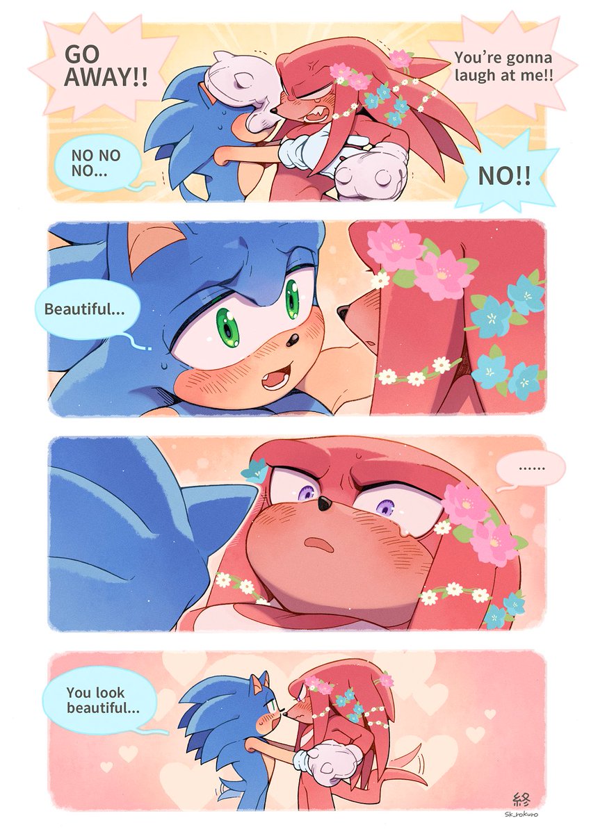 Amy and her difficult brother #SonicTheHedgehog #KnucklesTheEchidna #sonknux