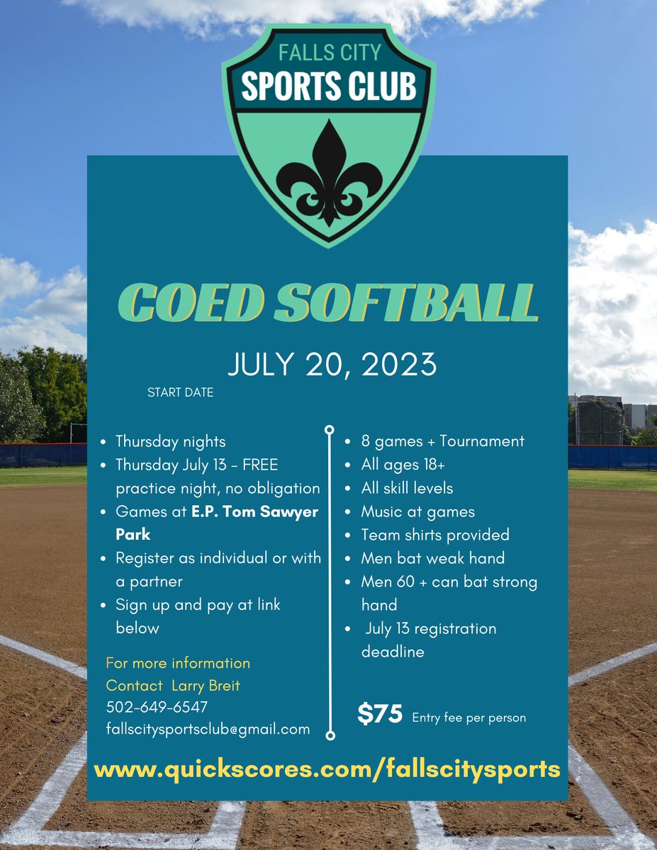 NatKickballAss's tweet photo. 🥎Any softballers in Louisville looking for another night to play? Thursday night co-ed league. Super laid back. ALL skill levels welcome. Let me know of any questions.🥎 https://t.co/z8qIvisWaf