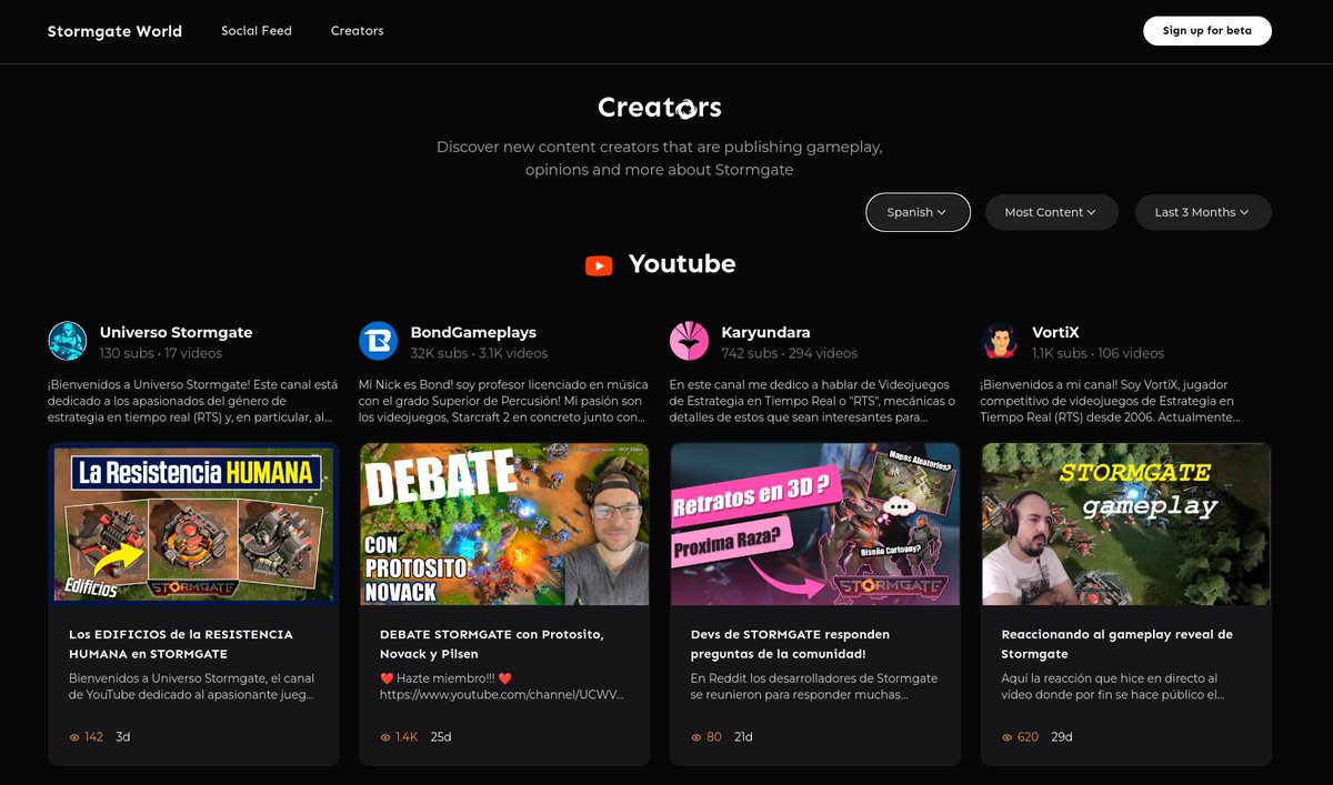 We've just added a language selector to both Social Feed and Creators pages to make it easy to discover <a href="/playstormgate/">Stormgate</a> creators and content in various languages!