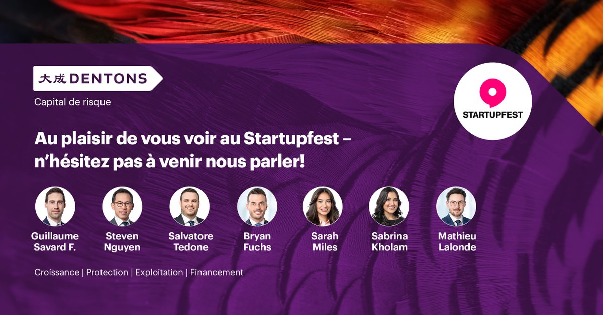 Les membres de notre groupe Capital de risque seront sur place lors du @Startupfest de Montréal, qui a lieu cette semaine, et profiteront de ce formidable forum pour réseauter et établir des liens. N’hésitez pas à venir nous parler!