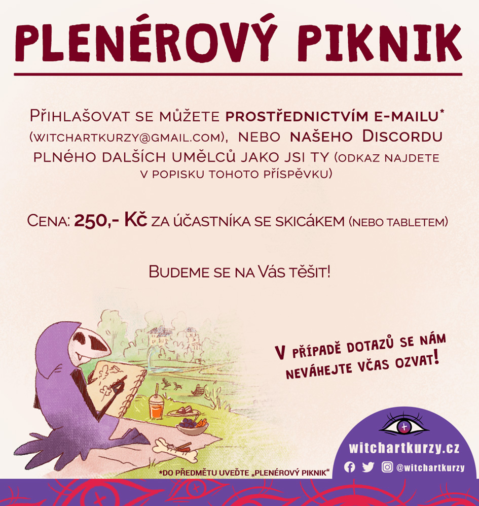 witchartkurzy's tweet photo. ✏️PLENÉROVÝ PIKNIK 🌿🌳Tentokrát ve Stromovce!
Přidejte se k nám, zaplňte svoje skicáky a přijďte pokecat s dalšími kreativci! 💜

Class will be taught in czech, but approach in english is possible! Let us know in advance if you are interested (DM/mail)❤️

#artclass #Prague https://t.co/kMsYGw1FPL