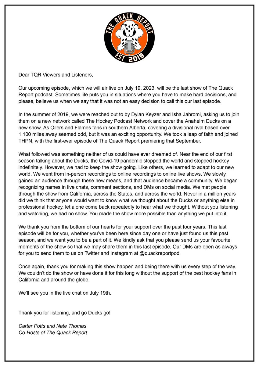 The Quack Report tweet media